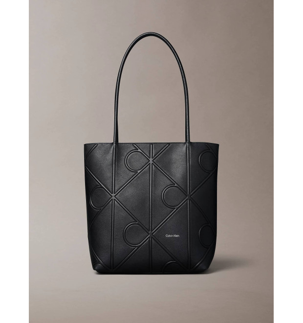 Calvin Klein Embossed Allover Monogram Logo malá kabelka čierna