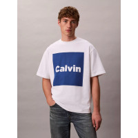 Calvin Klein pánske tričko s modrým logom biela Calvin Klein pánske tričko s modrým logom biela