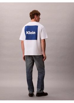 Calvin Klein pánske tričko s modrým logom biela