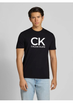 Calvin Klein Jeans pánske bavlnené tričko s veľkým logom čierne