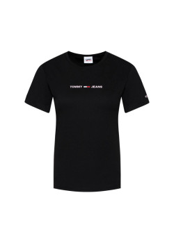 Tommy Jeans tričko s farebným logom čierne