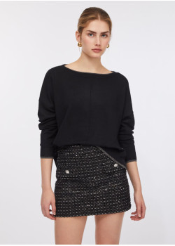Liu Jo dámsky sveter s Lurex® detailmi čierny