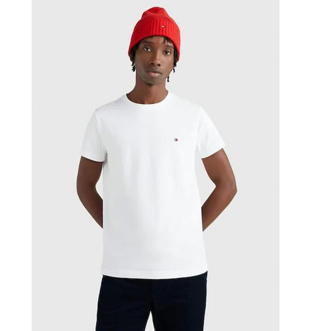 Tommy Hilfiger pánske tričko z elastickej bavlny biele Tommy Hilfiger pánske tričko z elastickej bavlny biele