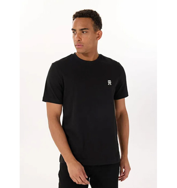 Tommy Hilfiger pánske tričko s logom čierne Tommy Hilfiger pánske tričko s logom čierne