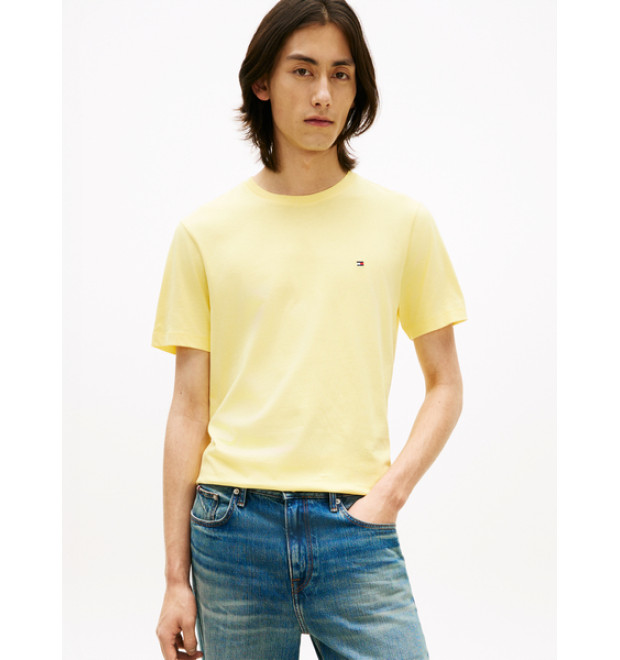 Tommy Hilfiger pánske tričko s jemnou výšivkou žlté