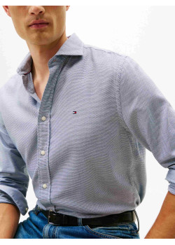 Tommy Hilfiger pánska Dobby štrukturovaná košeľa modrá