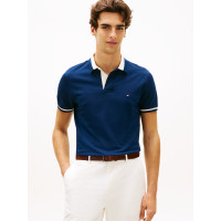Tommy Hilfiger polokošeľa s kontrastným golierom modrá
