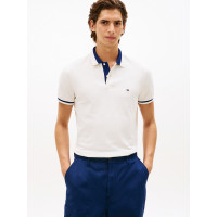 Tommy Hilfiger polokošeľa s kontrastným golierom biela