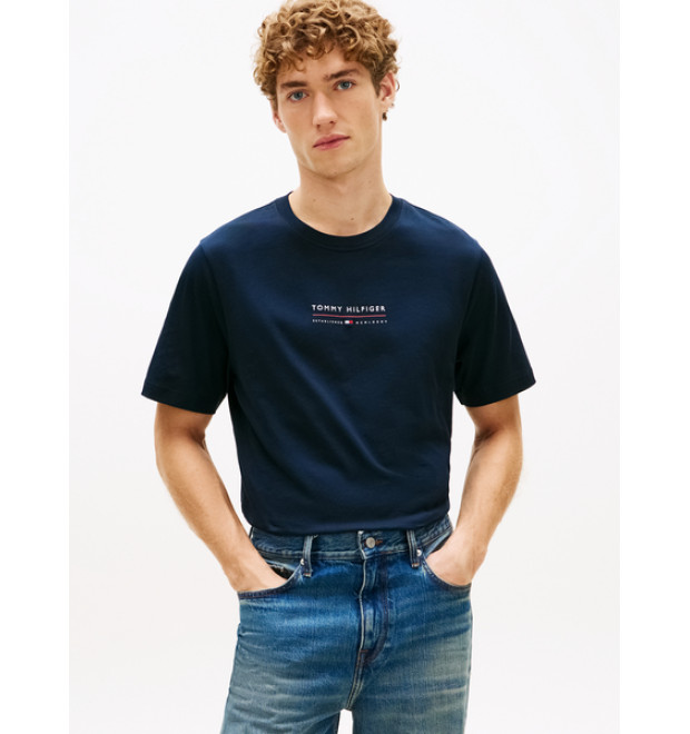 Tommy Hilfiger pánske tričko s logom modré