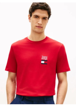 Tommy Hilfiger tričko s vyšívaným logom Regular červené