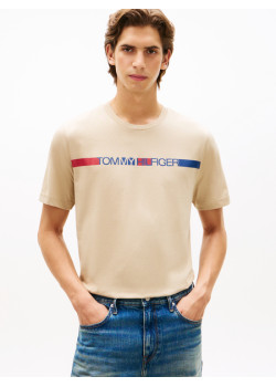 Tommy Hilfiger pánske tričko Brand Love béžová