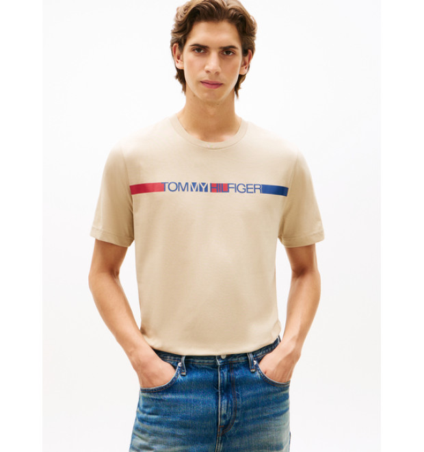 Tommy Hilfiger pánske tričko Brand Love béžová
