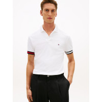 Tommy Hilfiger polokošeľa s logo rukávmi biela