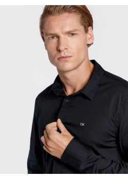 Pánska čierna košeľa s dlhým rukávom Calvin Klein