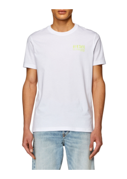 Pánske biele tričko s farebným logom Diesel