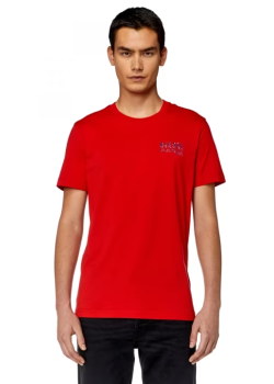 Pánske červené tričko s farebným logom Diesel