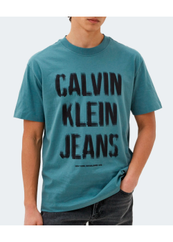 Pánske modré tričko Calvin Klein Jeans s potlačou