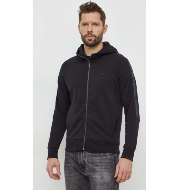 Pánska čierna mikina na zips Calvin Klein