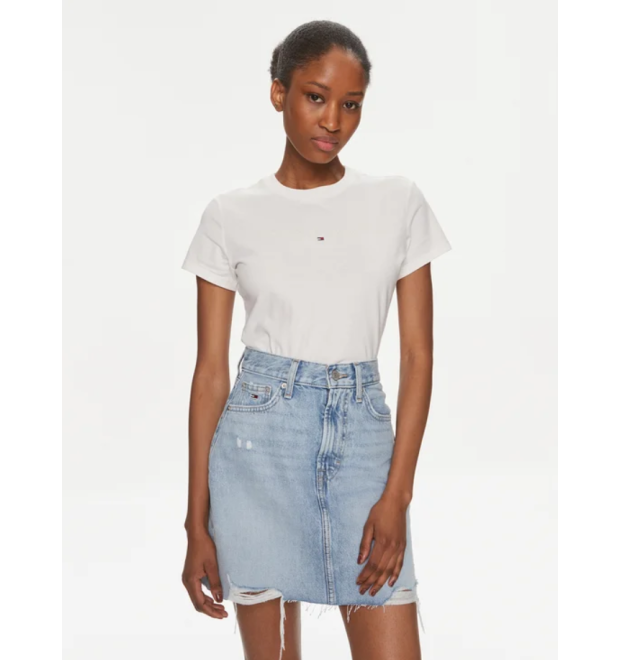 Dámske krémové tričko Tommy Jeans bavlnené Dámske krémové tričko Tommy Jeans bavlnené