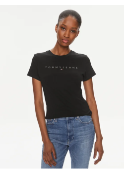 Dámske tričko Tommy Jeans bavlnené v čiernej farbe