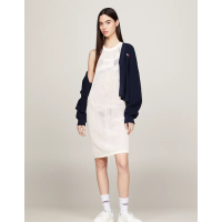 Háčkované šaty bez rukávov Tommy Jeans biele Háčkované šaty bez rukávov Tommy Jeans biele