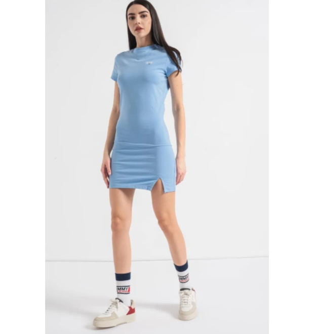 Mini tričkové šaty Tommy Hilfiger modré Mini tričkové šaty Tommy Hilfiger modré