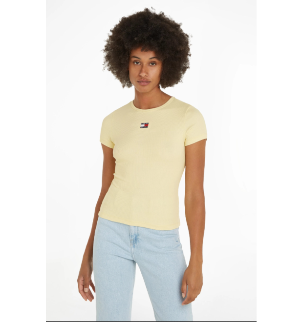 Tommy Jeans žlté tričko s krátkym rukávom Tommy Jeans žlté tričko s krátkym rukávom