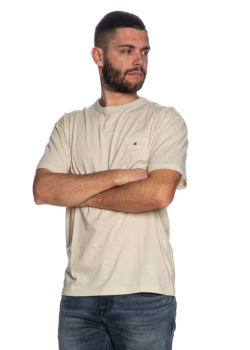 Béžové bavlnené tričko Tommy Jeans