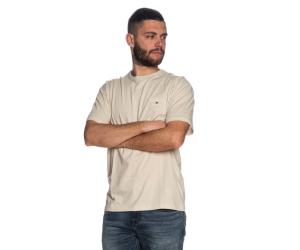Béžové bavlnené tričko Tommy Jeans