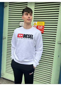 Pánske biele tričko s dlhým rukávom Diesel