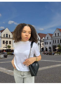 Dámske biele tričko s minimalistickým logom Calvin Klein
