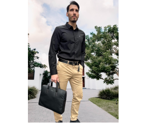 Pánska čierna košeľa s dlhým rukávom Calvin Klein