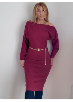 Úpletové šaty Guess v červenej farbe
