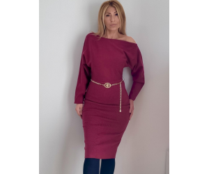 Úpletové šaty Guess v červenej farbe