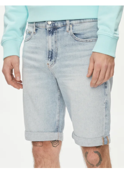 Bledomodré rifľové kraťasy Calvin Klein Jeans