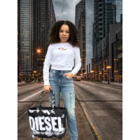 Biela dámska krátka mikina Diesel Biela dámska krátka mikina Diesel