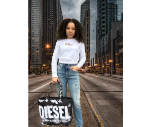 Biela dámska krátka mikina Diesel