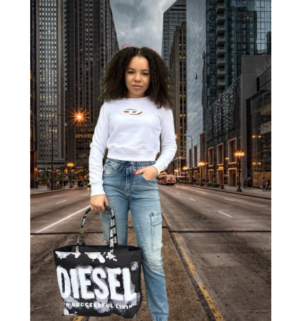 Biela dámska krátka mikina Diesel