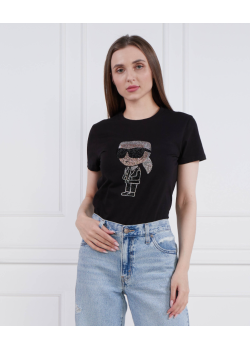 Dámske čierne tričko Karl Lagerfeld s potlačou
