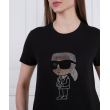 Dámske čierne tričko Karl Lagerfeld s potlačou Dámske čierne tričko Karl Lagerfeld s potlačou