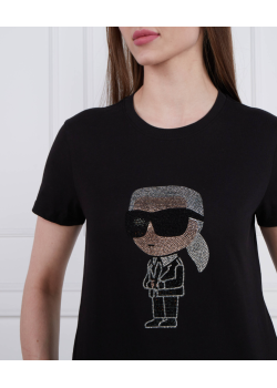 Dámske čierne tričko Karl Lagerfeld s potlačou