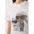 Dámske bavlnené tričko Karl Lagerfeld v bielej farbe Dámske bavlnené tričko Karl Lagerfeld v bielej farbe