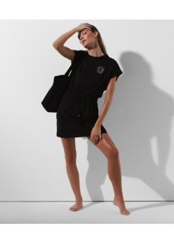 Krátke čierne plážové šaty Karl Lagerfeld 