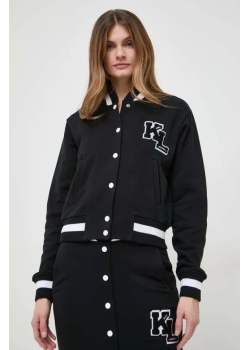 Bomber mikina Karl Lagerfeld v čiernej farbe