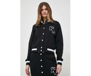 Bomber mikina Karl Lagerfeld v čiernej farbe