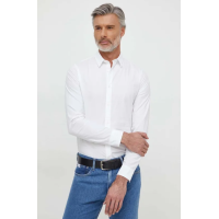 Pánska biela slim košeľa s dlhým rukávom Calvin Klein