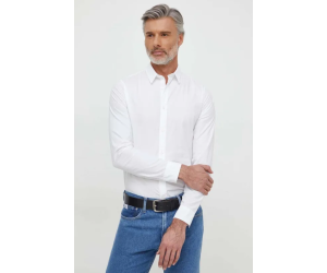 Pánska biela slim košeľa s dlhým rukávom Calvin Klein