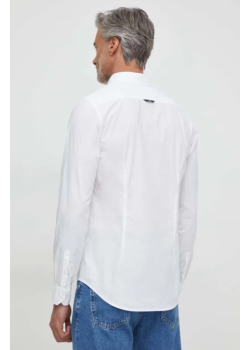Pánska biela slim košeľa s dlhým rukávom Calvin Klein