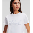 Dámske biele tričko Karl Lagerfeld s kamienkami Dámske biele tričko Karl Lagerfeld s kamienkami