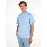 Tričko Tommy Jeans v bledo modrej farbe s krátkym rukávom